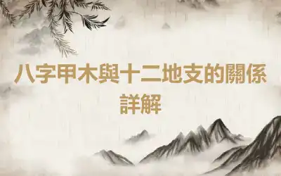 八字甲木與十二地支的關係詳解