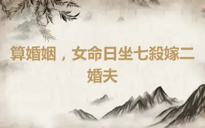 算婚姻，女命日坐七殺嫁二婚夫