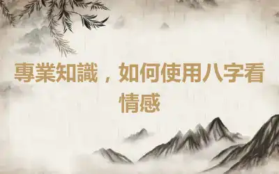 專業知識，如何使用八字看情感
