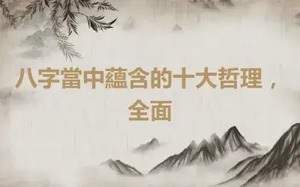 八字當中蘊含的十大哲理，全面