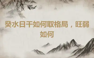 癸水日干如何取格局，旺弱如何