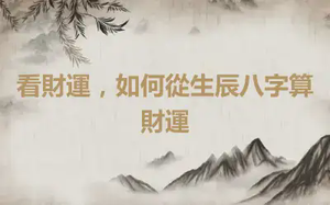 看財運，如何從生辰八字算財運