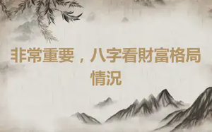 非常重要，八字看財富格局情況
