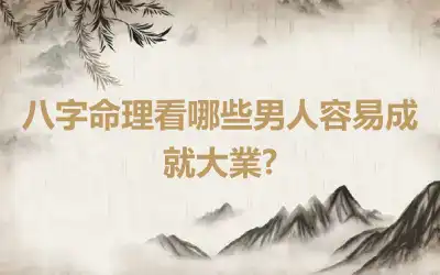 八字命理看哪些男人容易成就大業?
