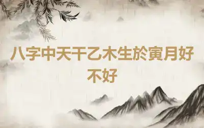 八字中天干乙木生於寅月好不好