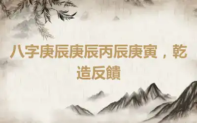八字庚辰庚辰丙辰庚寅，乾造反饋
