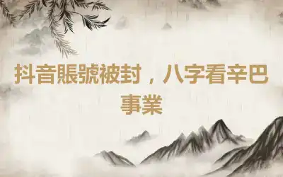 抖音賬號被封，八字看辛巴事業
