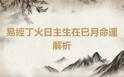 易經丁火日主生在巳月命運解析