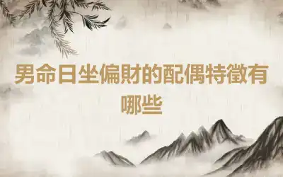 男命日坐偏財的配偶特徵有哪些