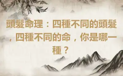 頭髮命理：四種不同的頭髮，四種不同的命，你是哪一種？