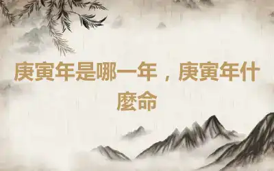 庚寅年是哪一年，庚寅年什麼命