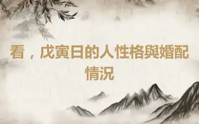 看，戊寅日的人性格與婚配情況
