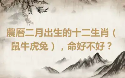 農曆二月出生的十二生肖（鼠牛虎兔），命好不好？