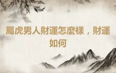 屬虎男人財運怎麼樣，財運如何