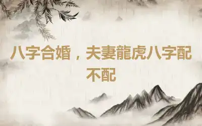 八字合婚，夫妻龍虎八字配不配