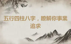 五行四柱八字，瞭解你事業追求