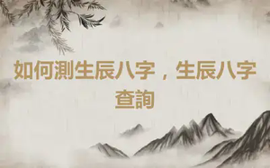 如何測生辰八字，生辰八字查詢