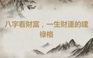 八字看財富，一生財運的建祿格