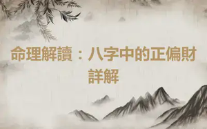 命理解讀：八字中的正偏財詳解
