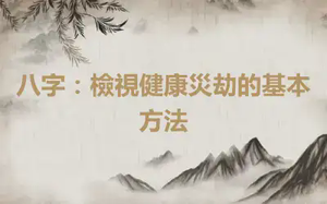 八字：檢視健康災劫的基本方法