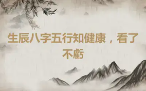 生辰八字五行知健康，看了不虧