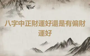 八字中正財運好還是有偏財運好