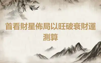 首看財星佈局以旺破衰財運測算