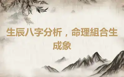 生辰八字分析，命理組合生成象