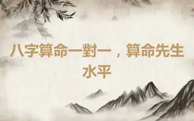 八字算命一對一，算命先生水平