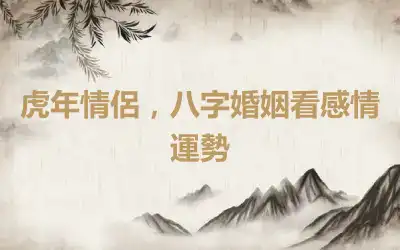 虎年情侶，八字婚姻看感情運勢