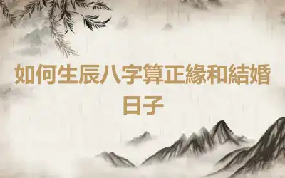如何生辰八字算正緣和結婚日子