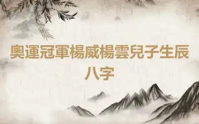 奧運冠軍楊威楊雲兒子生辰八字