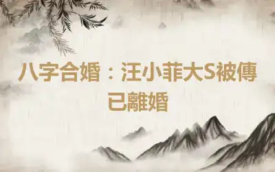 八字合婚：汪小菲大S被傳已離婚