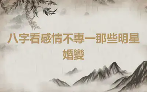 八字看感情不專一那些明星婚變