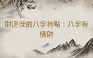 財運佳的八字特點：八字有橫財