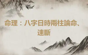 命理：八字日時兩柱論命、速斷