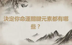 決定你命運關鍵元素都有哪些？