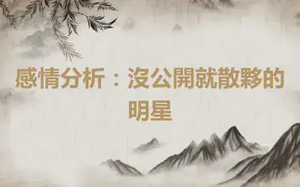 感情分析：沒公開就散夥的明星