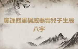 奧運冠軍楊威楊雲兒子生辰八字