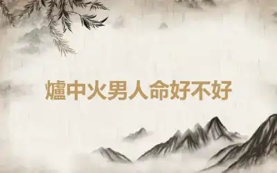 爐中火男人命好不好