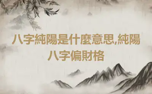 八字純陽是什麼意思,純陽八字偏財格