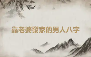 靠老婆發家的男人八字
