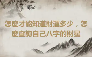 怎麼才能知道財運多少，怎麼查詢自己八字的財星