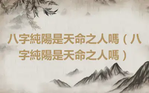 八字純陽是天命之人嗎（八字純陽是天命之人嗎）