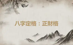 八字定格：正財格