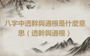 八字中透幹與通根是什麼意思（透幹與通根）