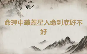 命理中華蓋星入命到底好不好