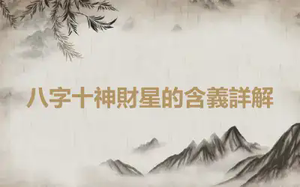 八字十神財星的含義詳解