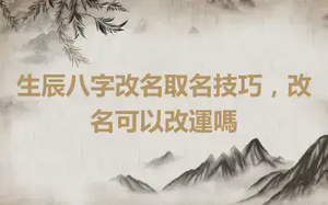 生辰八字改名取名技巧，改名可以改運嗎