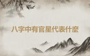 八字中有官星代表什麼